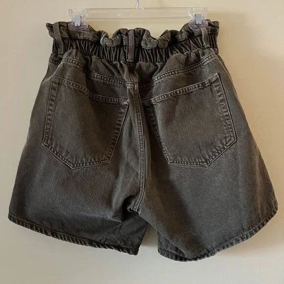 FRAME Paperbag Denim‎ Jean Shorts Olive Green Washed Moss High Waist Size Medium
