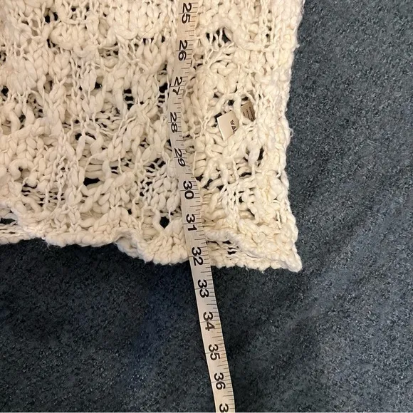 Free People Ivory cream Imelda cardigan long loose knit boho oversized large