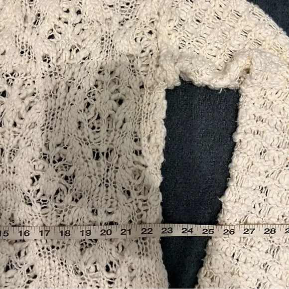 Free People Ivory cream Imelda cardigan long loose knit boho oversized large