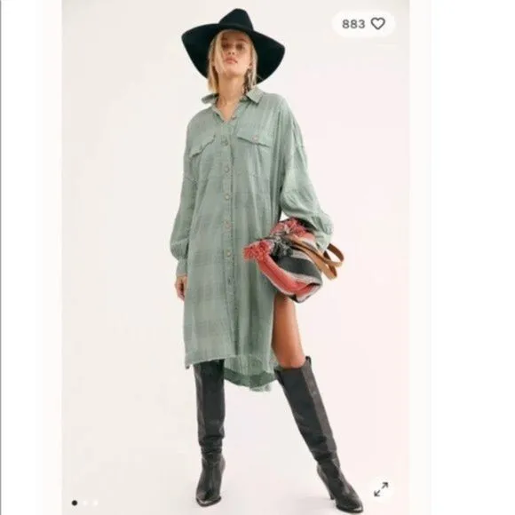 Free People Sahara Sounds Shirt Dress Small NWT