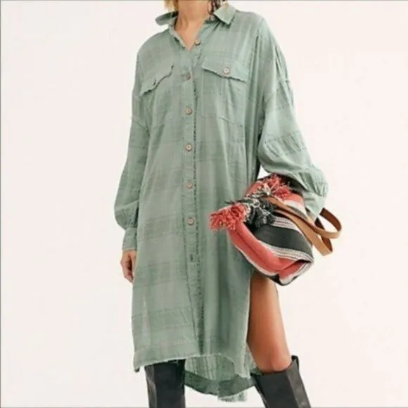 Free People Sahara Sounds Shirt Dress Small NWT