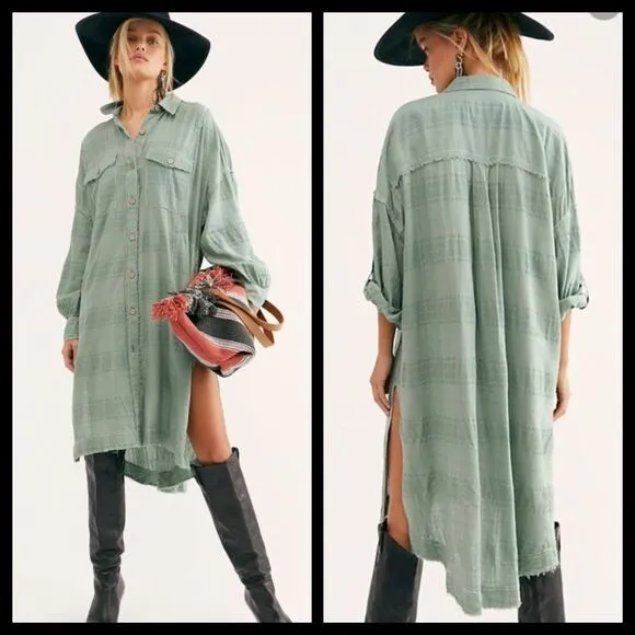 Free People Sahara Sounds Shirt Dress Small NWT