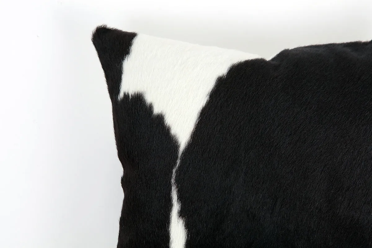 Holstein Cowhide Pillow - Black & White