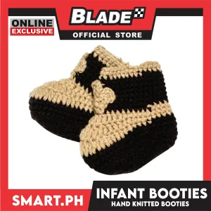 Infant Booties Crochet Baby Knitted Boots (Brown & Cream)