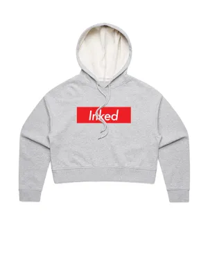 Inked Crop Hoodie - Athletic Heather