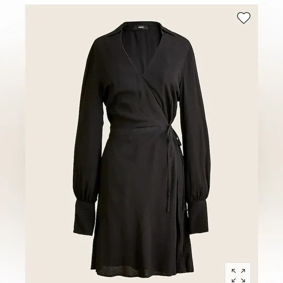 J. Crew Drapey wrap dress BD409 Black 4