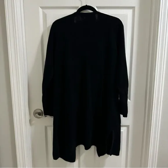 J. CREW Juliette collarless sweater-blazer in linen blend-AM561 Black Size Large