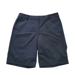 J. Jill Size8 Simple 120 Washable 100% Wool Bermuda Pocket Shorts Navy Blue