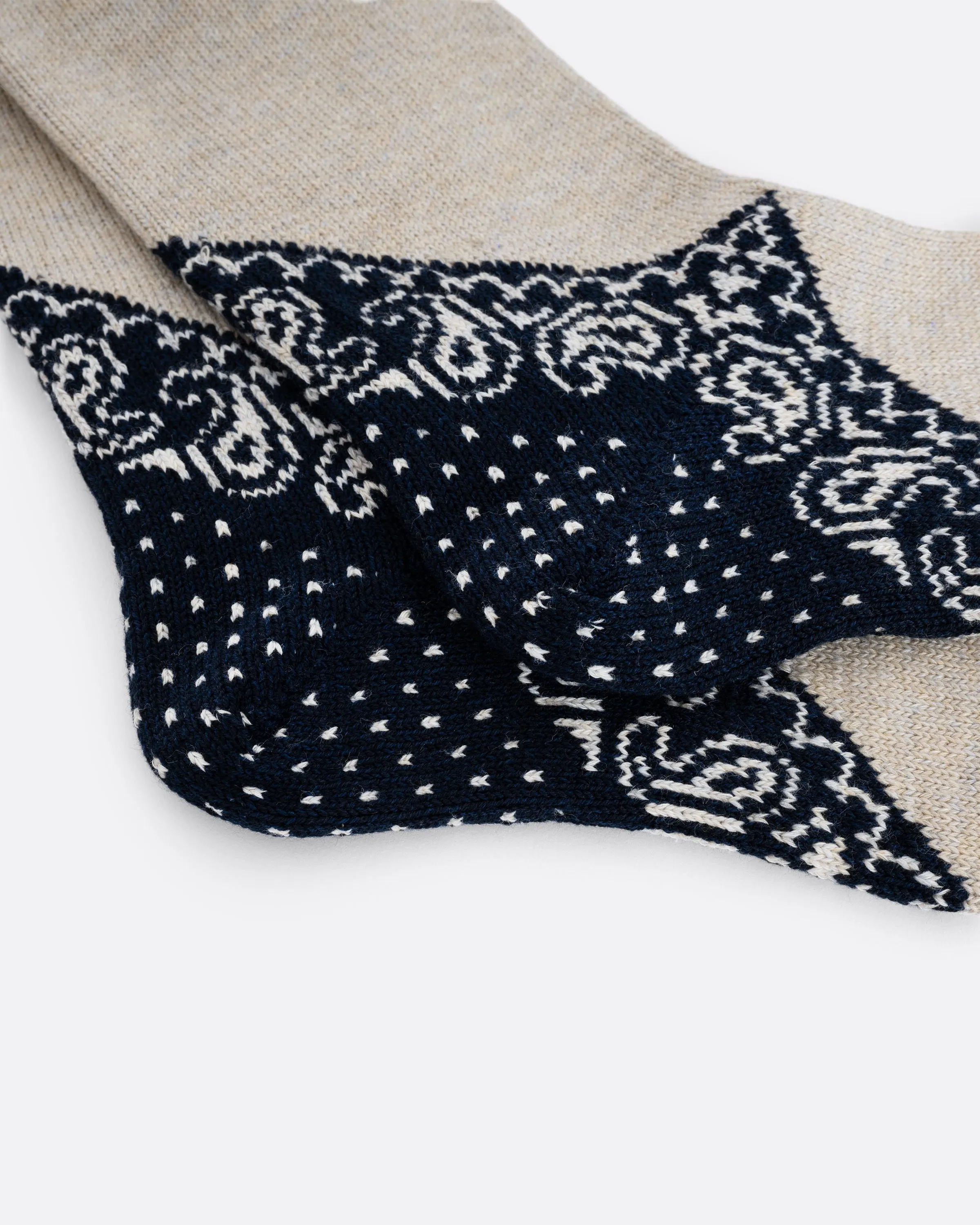 Kapital 96 Yarns Navy Paisley Heel Socks