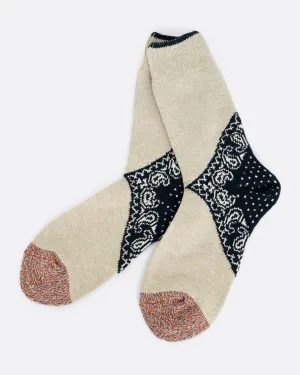 Kapital 96 Yarns Navy Paisley Heel Socks