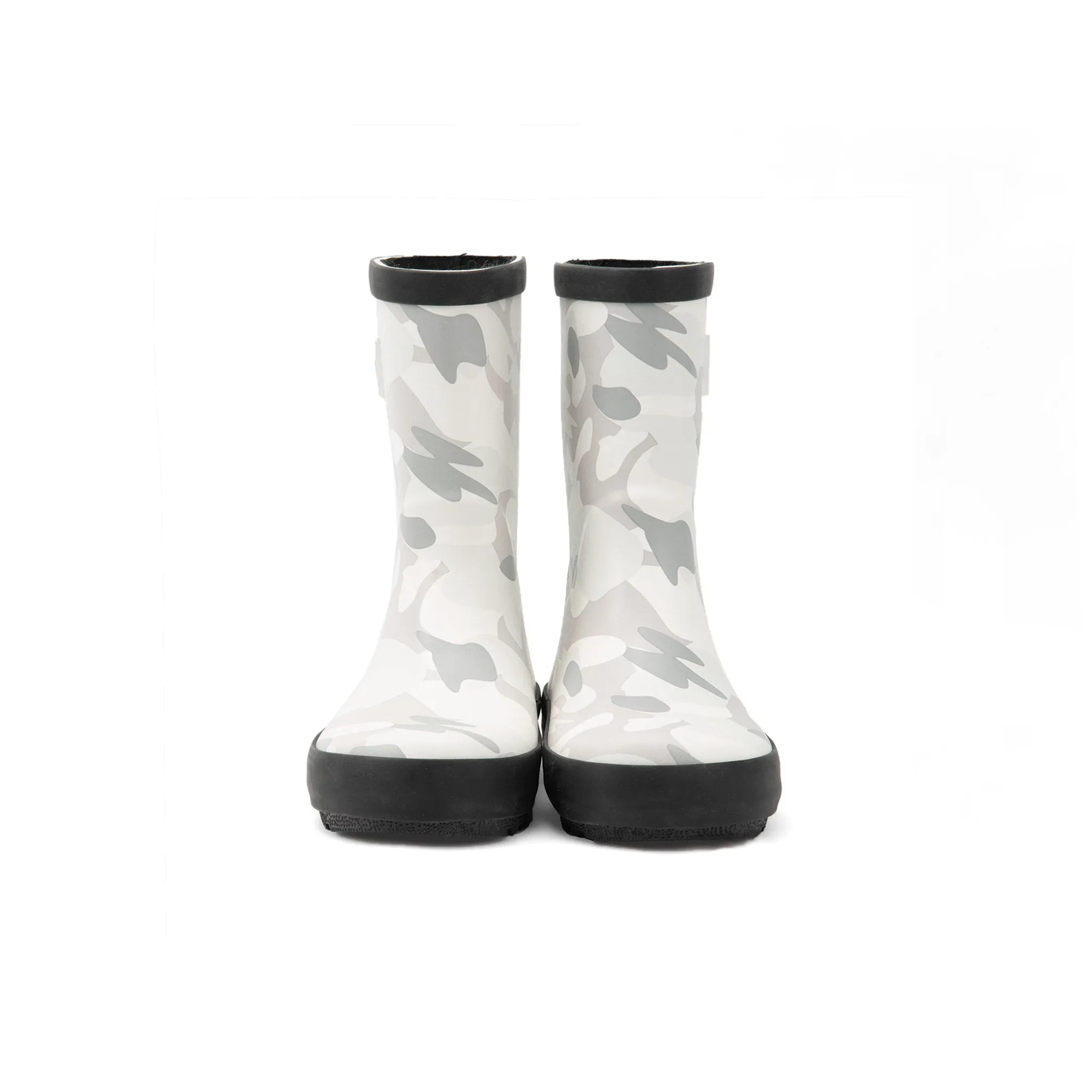 Kid's Stonz rubber Rain Boots in light grey camo print