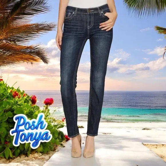 Kut From The Kloth Womens Straight Leg Jeans, Stevie High Rise Western, Size 10