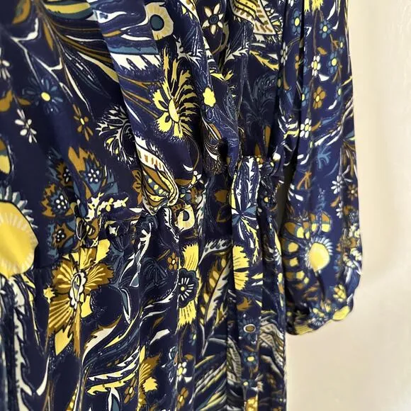 LANDS END | Women’s Floral Paisley Faux Wrap Dress NEW Size 18W Prairiecore Boho