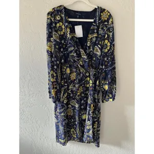 LANDS END | Women’s Floral Paisley Faux Wrap Dress NEW Size 18W Prairiecore Boho