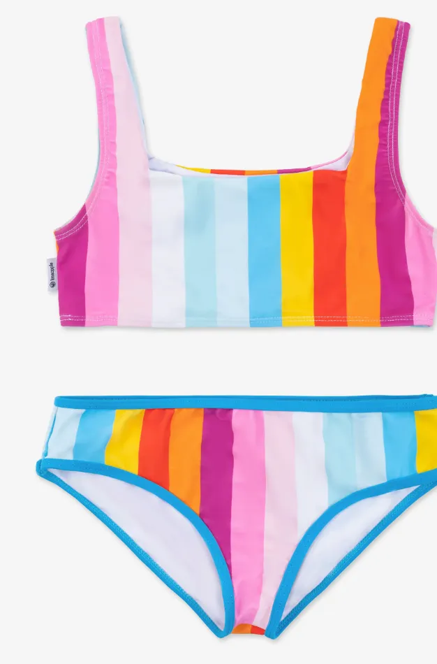 Limeapple Emilia Rainbow Stripe Square Neck Bikini