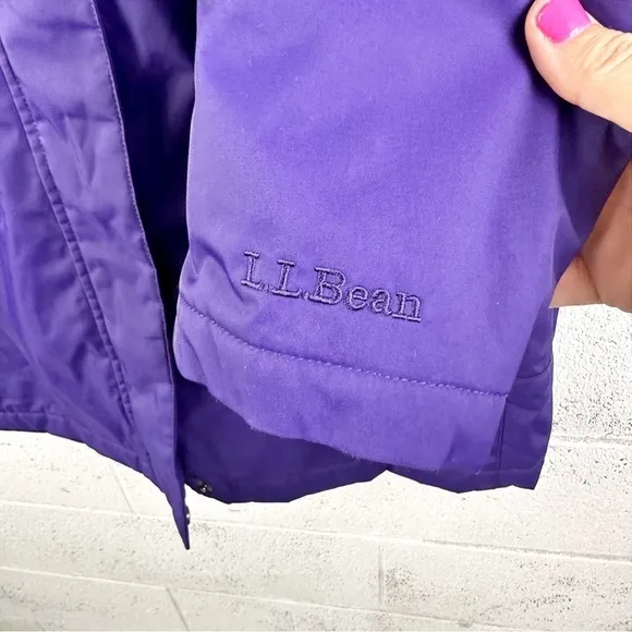 LL Bean Women's Size Small Winter Warmer Insulated Coat Hooded Mid-Length Purple