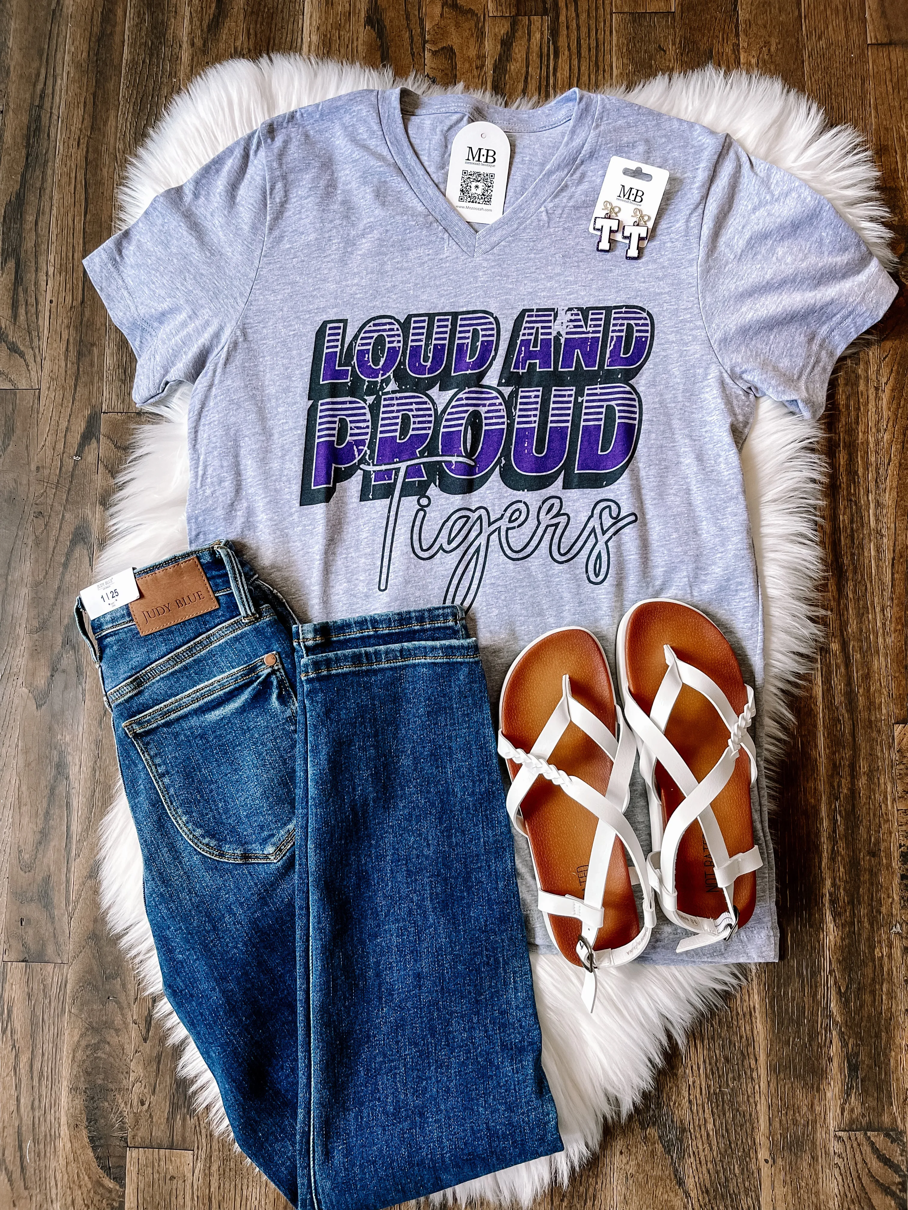 Loud & Proud Spirit Vneck Tee || Purple Tigers