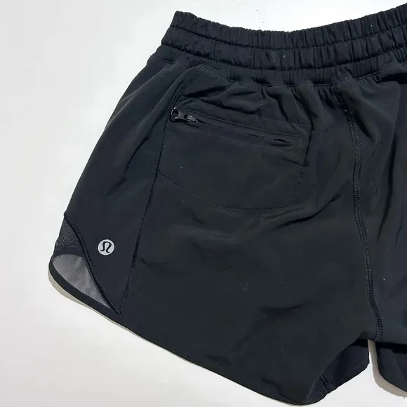 LULULEMON athletic Shorts Black 4 logo sport gym running yoga