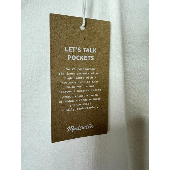 Madewell Sz 37 Petite 10&quot; High-Rise Skinny Jeans Pure White Step-Hem Edition NWT