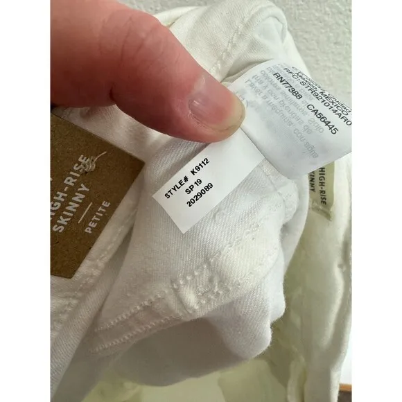 Madewell Sz 37 Petite 10&quot; High-Rise Skinny Jeans Pure White Step-Hem Edition NWT