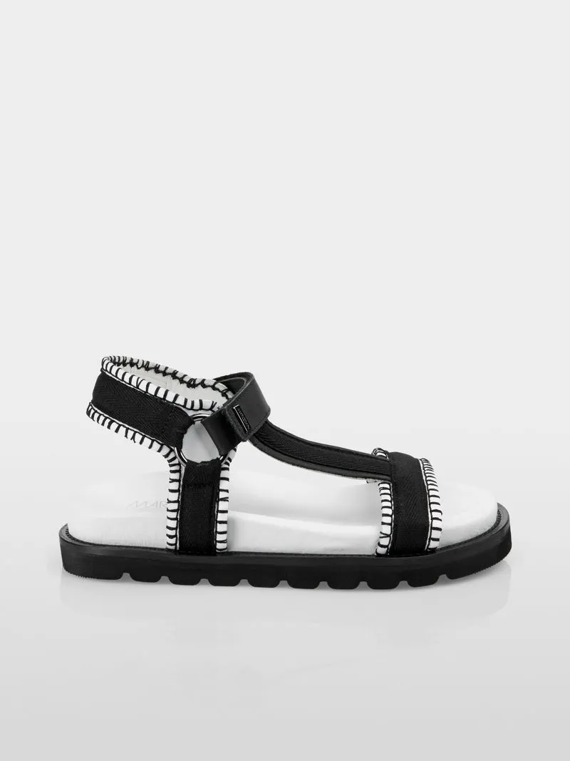 Marc Cain Black Sporty Velcro Sandals With Fastener