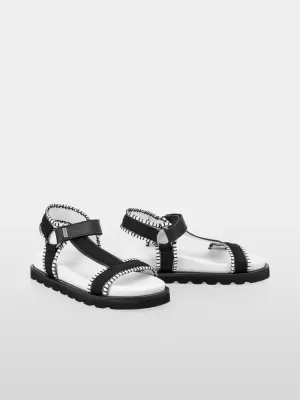 Marc Cain Black Sporty Velcro Sandals With Fastener