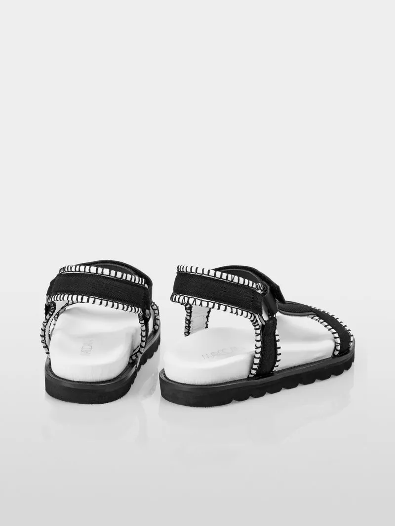 Marc Cain Black Sporty Velcro Sandals With Fastener