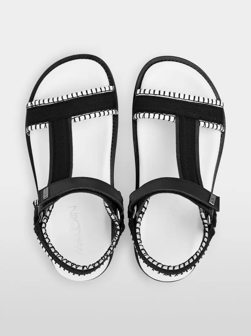 Marc Cain Black Sporty Velcro Sandals With Fastener