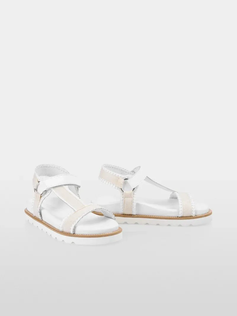 Marc Cain White Sporty Velcro Sandals With Fastener