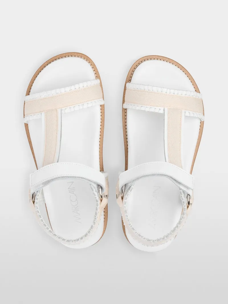 Marc Cain White Sporty Velcro Sandals With Fastener