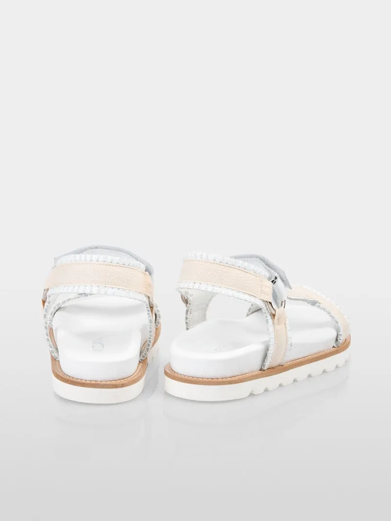 Marc Cain White Sporty Velcro Sandals With Fastener