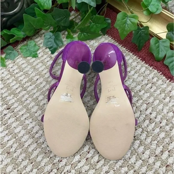 MARC FISHER LTD Carita Ankle Strap Heeled Sandal in Purple Size 7.5