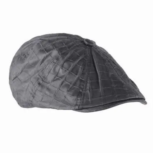 Men Cotton Octagonal Cap Outdoor Casual Plaid Newsboy Beret Painter Cap