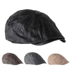 Men Cotton Octagonal Cap Outdoor Casual Plaid Newsboy Beret Painter Cap