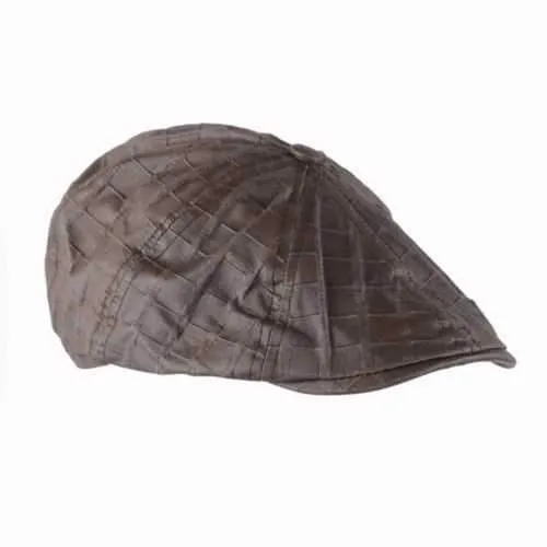 Men Cotton Octagonal Cap Outdoor Casual Plaid Newsboy Beret Painter Cap