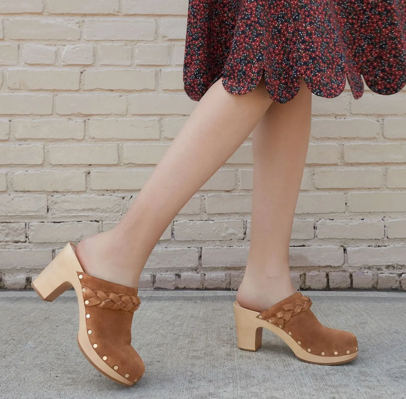 Merrill Cacao Heeled Braided Clog