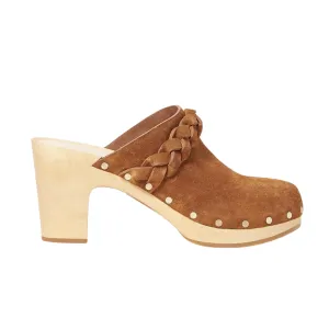 Merrill Cacao Heeled Braided Clog