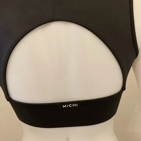 MICHI FLARE LONGLINE BRA BLACK XS