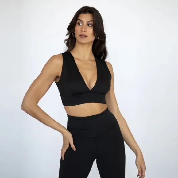 MICHI FLARE LONGLINE BRA BLACK XS