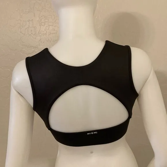 MICHI FLARE LONGLINE BRA BLACK XS