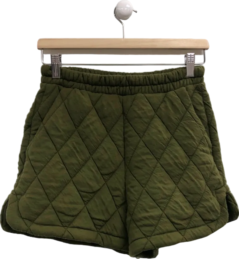 MNG Olive Green Quilted Shorts UK S