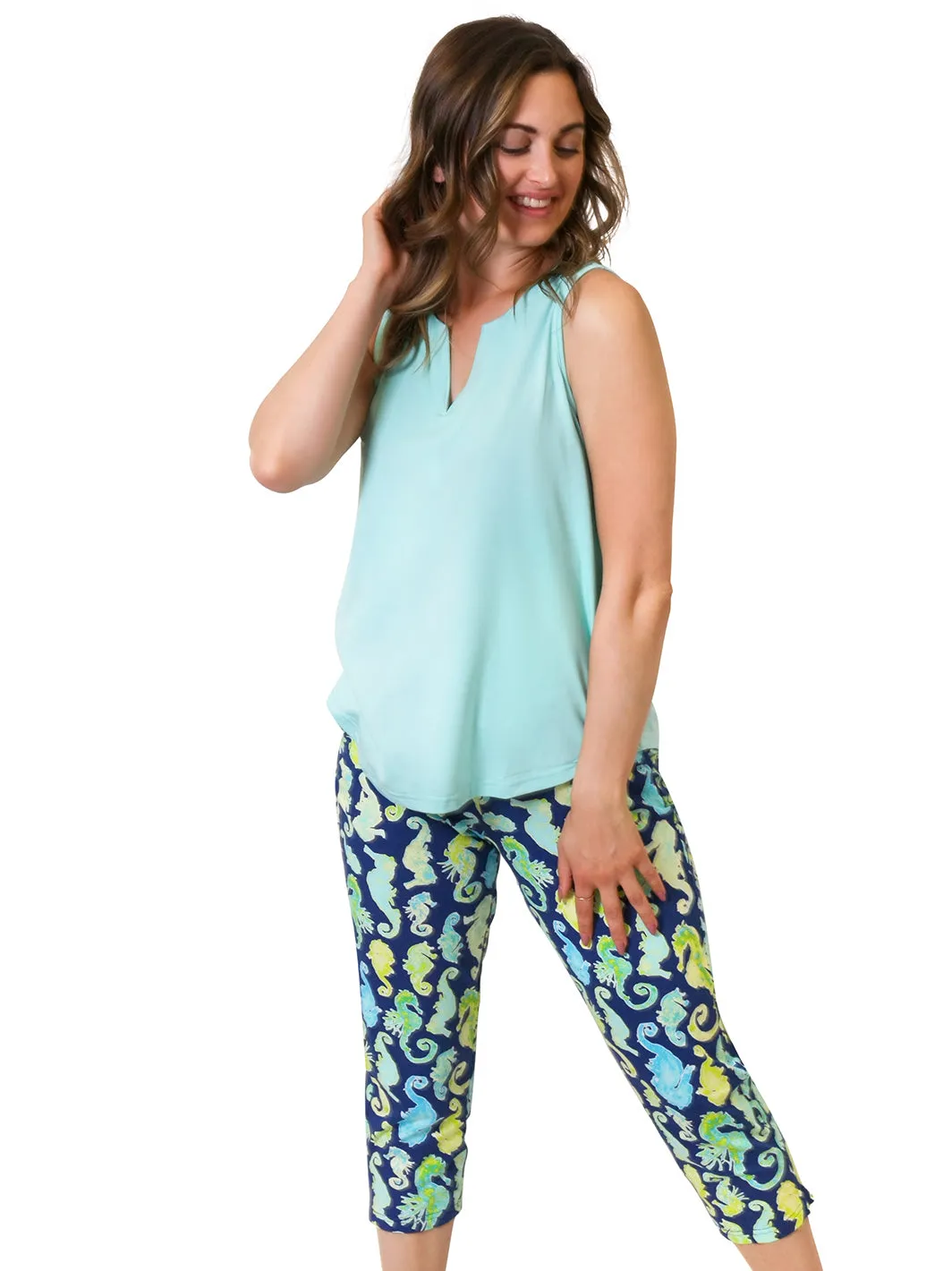 Natalia Capri Pant Neptune