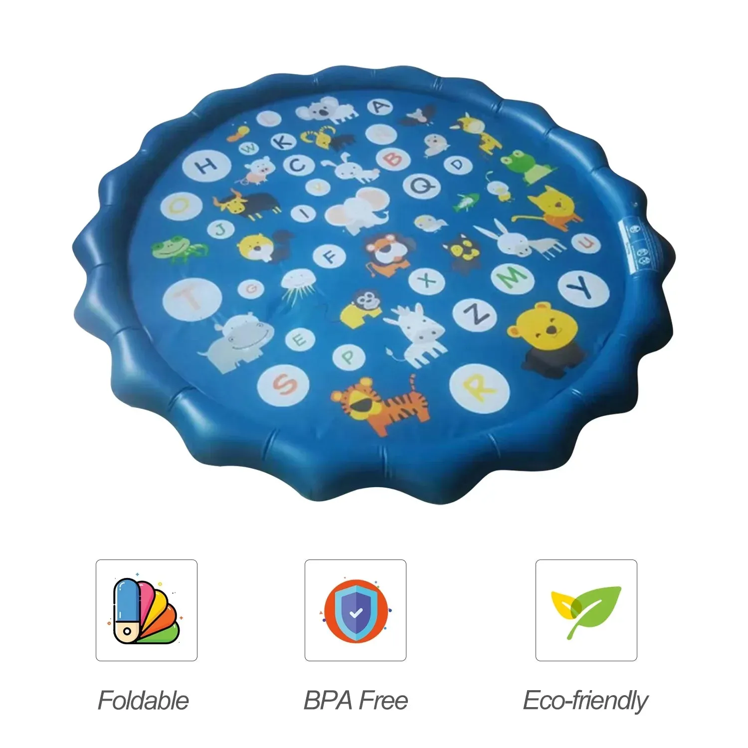 New 68 Inch Inflatable Splash Pad Sprinkler Splash Play Mat for Kids Outdoor Party Swimming Pool Water Sprinkler Toy