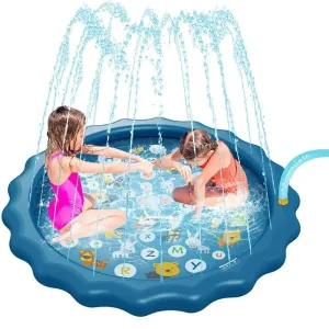 New 68 Inch Inflatable Splash Pad Sprinkler Splash Play Mat for Kids Outdoor Party Swimming Pool Water Sprinkler Toy