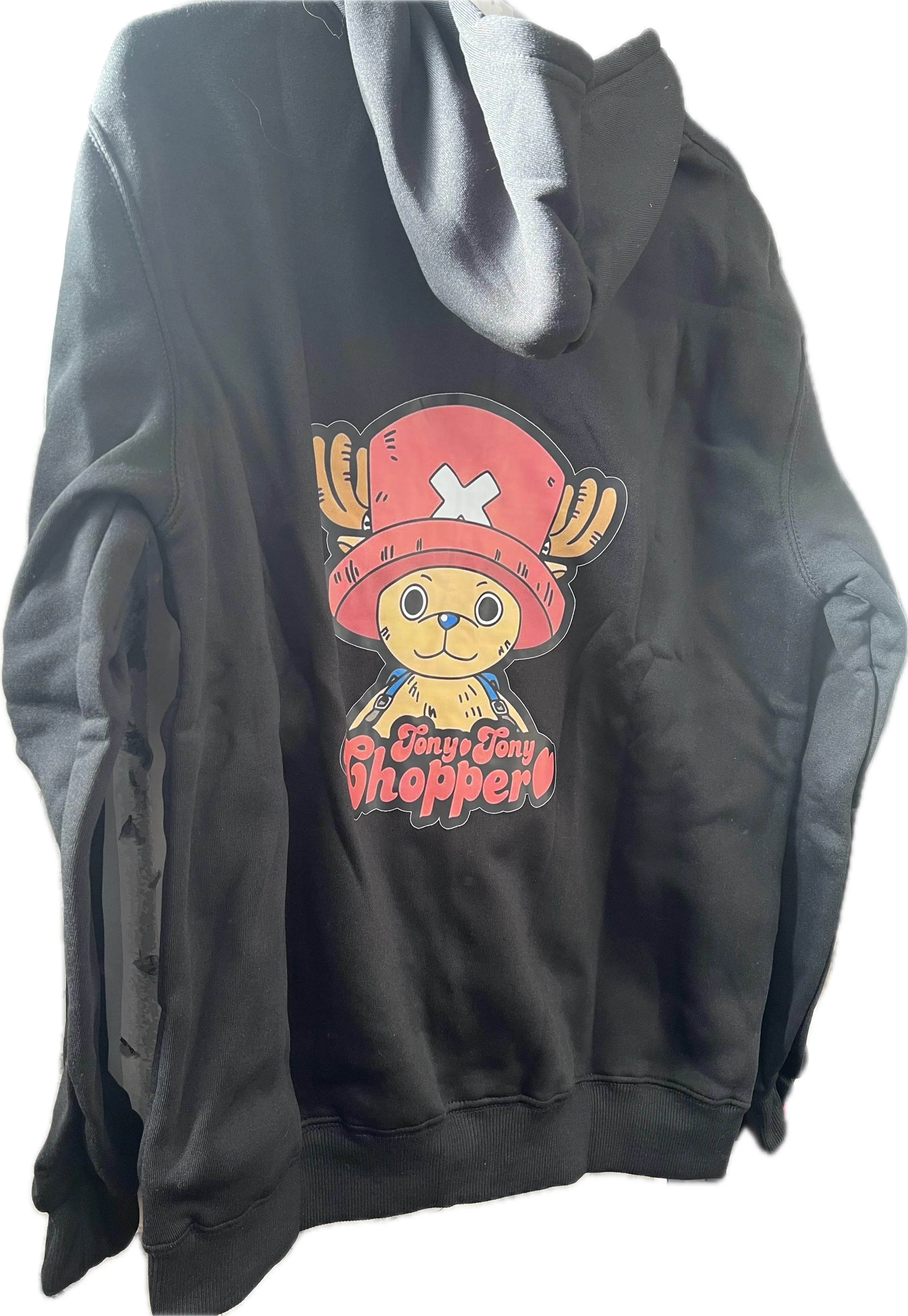 New Anime One Piece Full Zip Hoodie Luffy ACE Zoro Tony Tony Chopper Cosplay 3D Printed Zipper Hooded Sweatshirt Fits like a Large, Actual print on back shown in pics