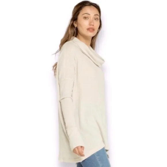 NEW Free People Juicy Long Sleeve Waffle Knit Thermal Top new with tag size L