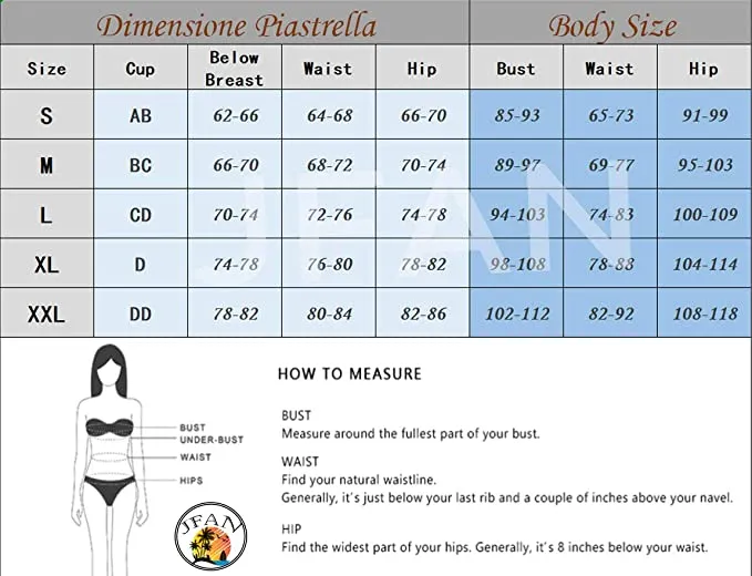 New JFAN Women's Bikini Sets High Waist Padded Swimsuit Color Block Striped Two Pieces Swimwear Tummy Control Bathing Suit, Sz S!
