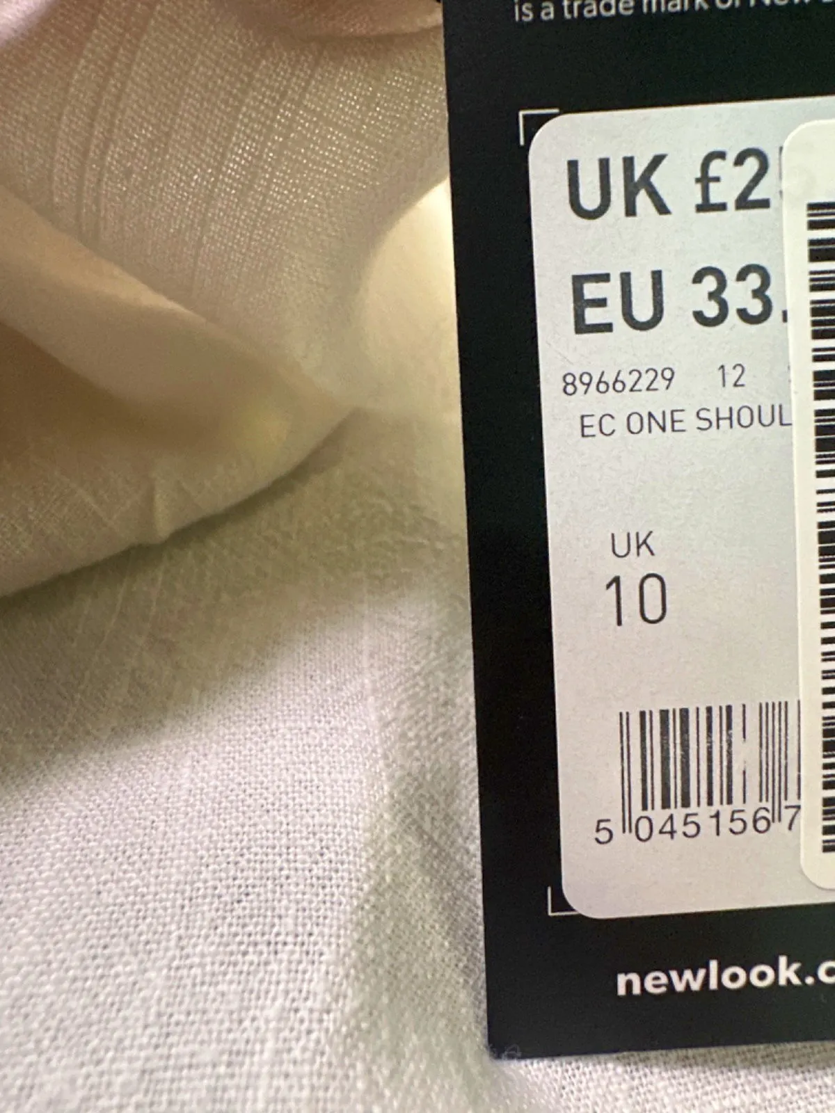 New Look White One Shoulder Top UK 10