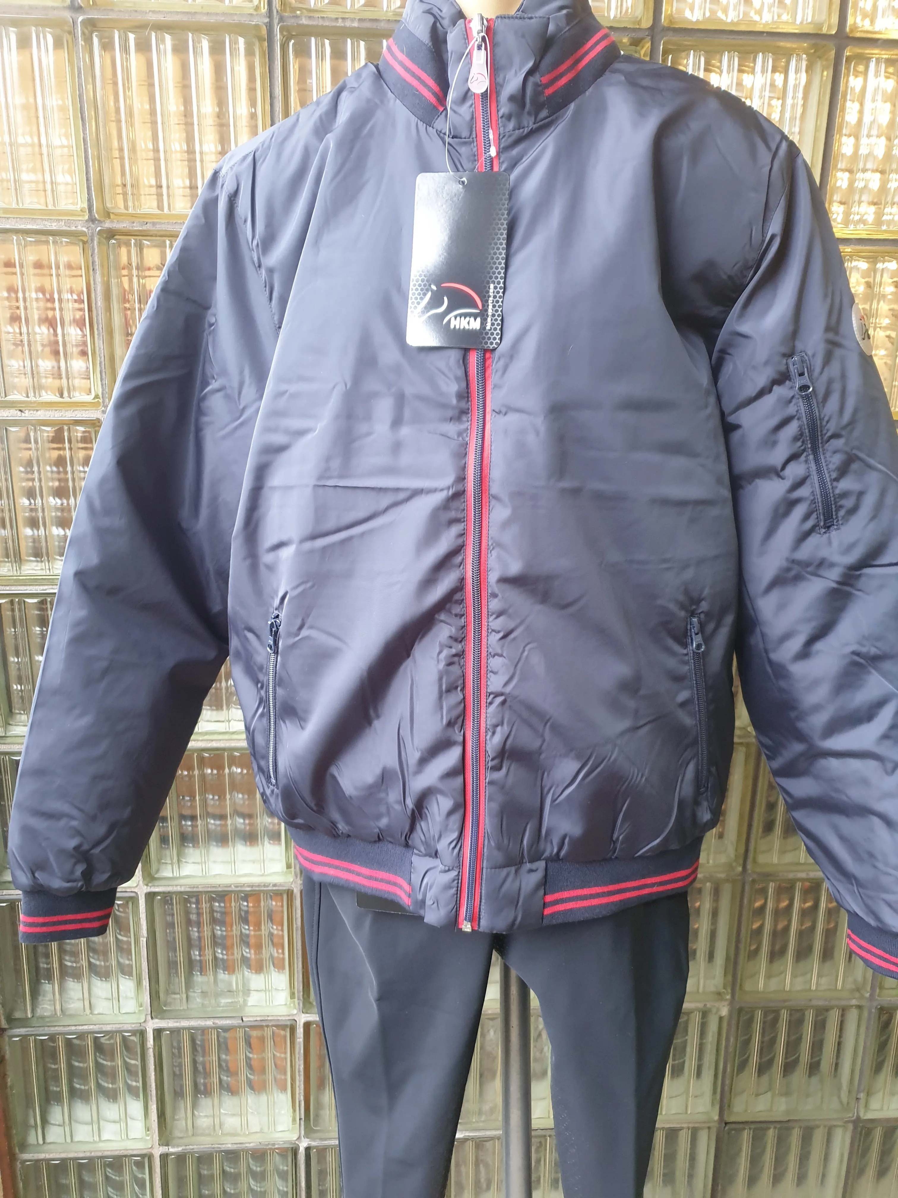 NEW WITH TAGS HKM Navy bomber jacket FREE POSTAGE 🟢