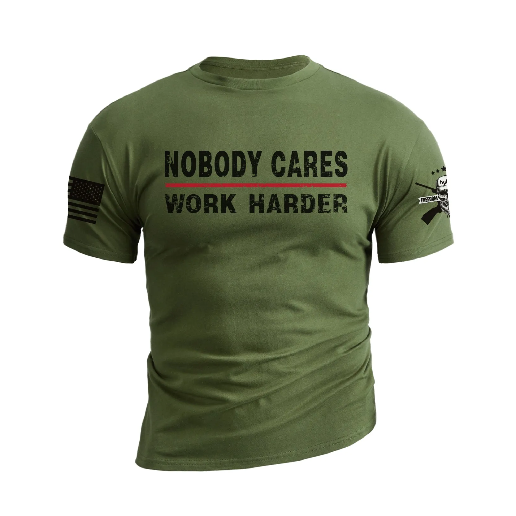 NOBODY CARES WORK HARDER 100% COTTON GRAPHIC TEE